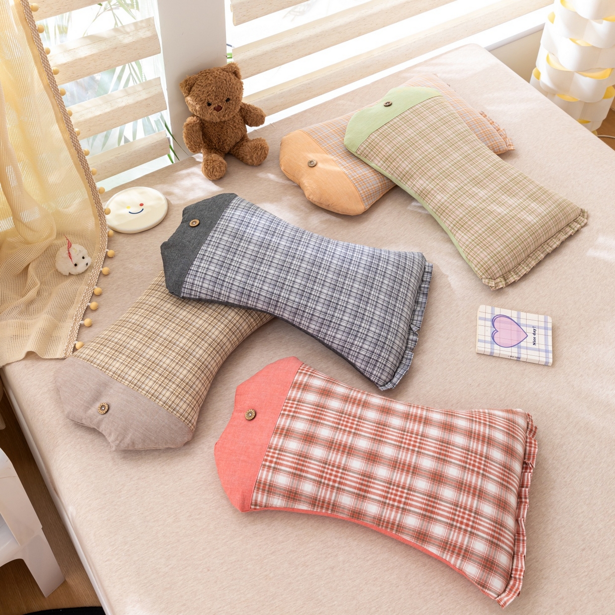 91家纺网 家纺一手货源 找家纺 （总）仁宇枕业 2025新款新品全棉卡通儿童全荞麦枕头枕芯