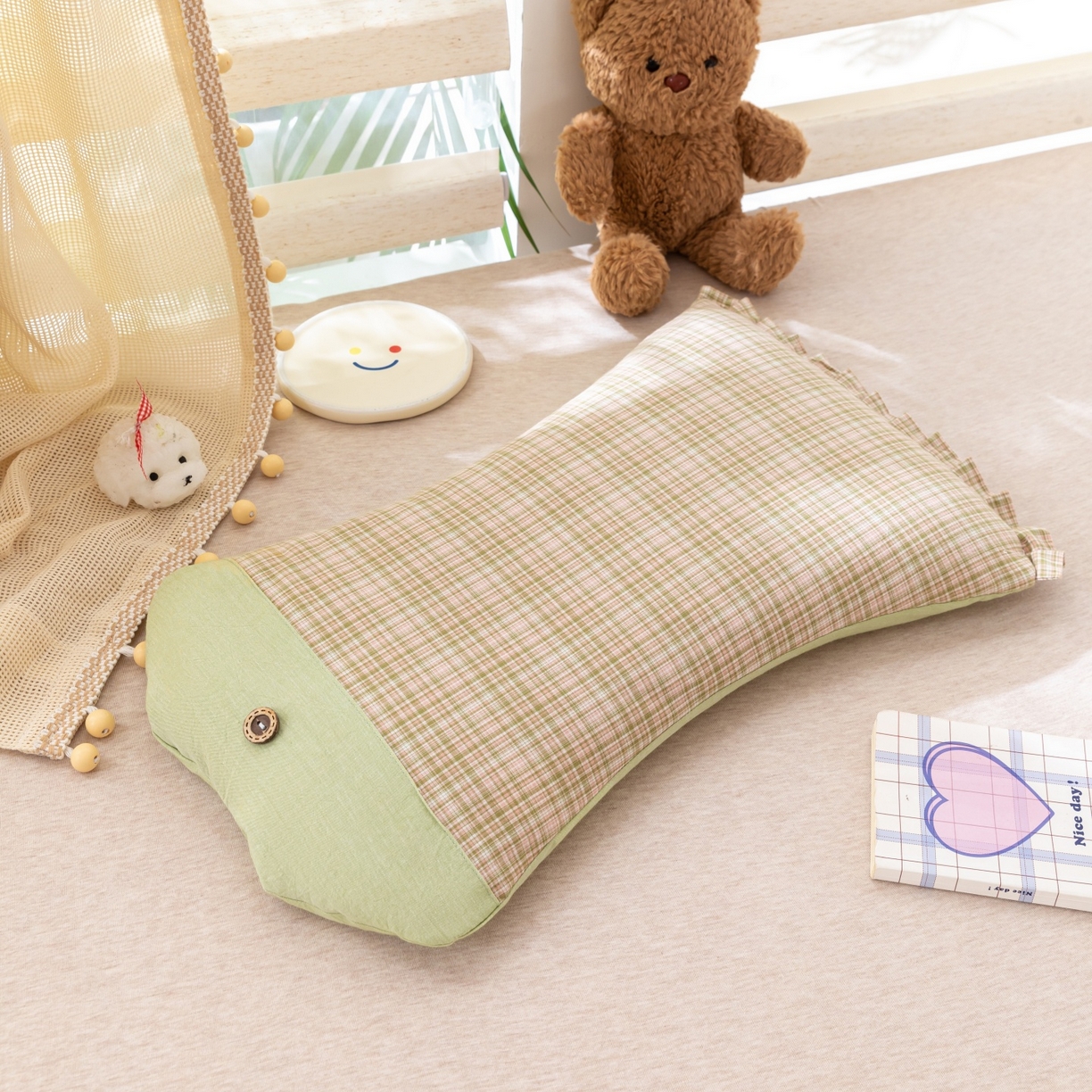 91家纺网 家纺一手货源 找家纺 （总）仁宇枕业 2025新款新品全棉卡通儿童全荞麦枕头枕芯