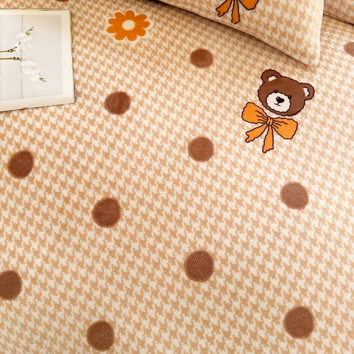 91家纺网 家纺一手货源 找家纺 乐居坊 2025新款家用高克重学生宿舍床牛奶绒套件单品【提供买家秀】加 QQ群 286712643 波点熊