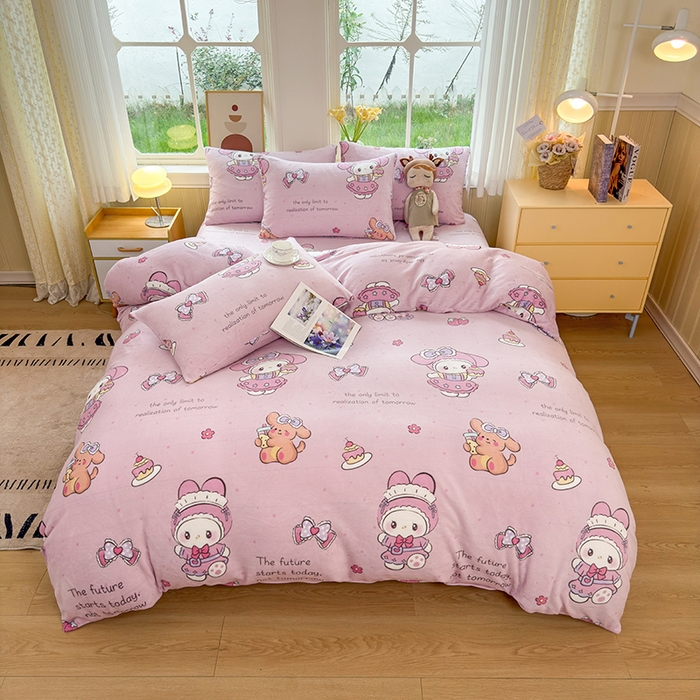 91家纺网 家纺一手货源 找家纺 乐居坊 2025新款家用高克重学生宿舍床牛奶绒套件单品【提供买家秀】加 QQ群 286712643 粉乐蒂