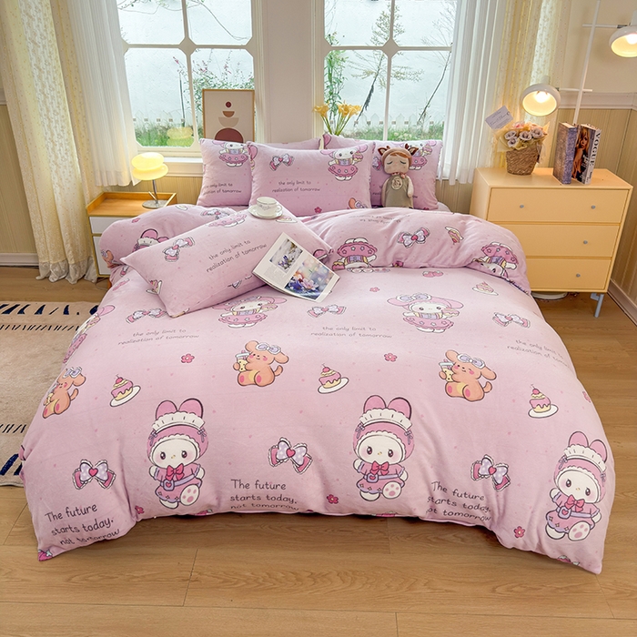 91家纺网 家纺一手货源 找家纺 乐居坊 2025新款家用高克重学生宿舍床牛奶绒套件单品【提供买家秀】加 QQ群 286712643 粉乐蒂