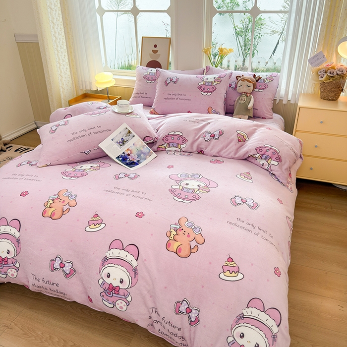 91家纺网 家纺一手货源 找家纺 乐居坊 2025新款家用高克重学生宿舍床牛奶绒套件单品【提供买家秀】加 QQ群 286712643 粉乐蒂