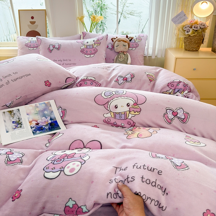 91家纺网 家纺一手货源 找家纺 乐居坊 2025新款家用高克重学生宿舍床牛奶绒套件单品【提供买家秀】加 QQ群 286712643 粉乐蒂