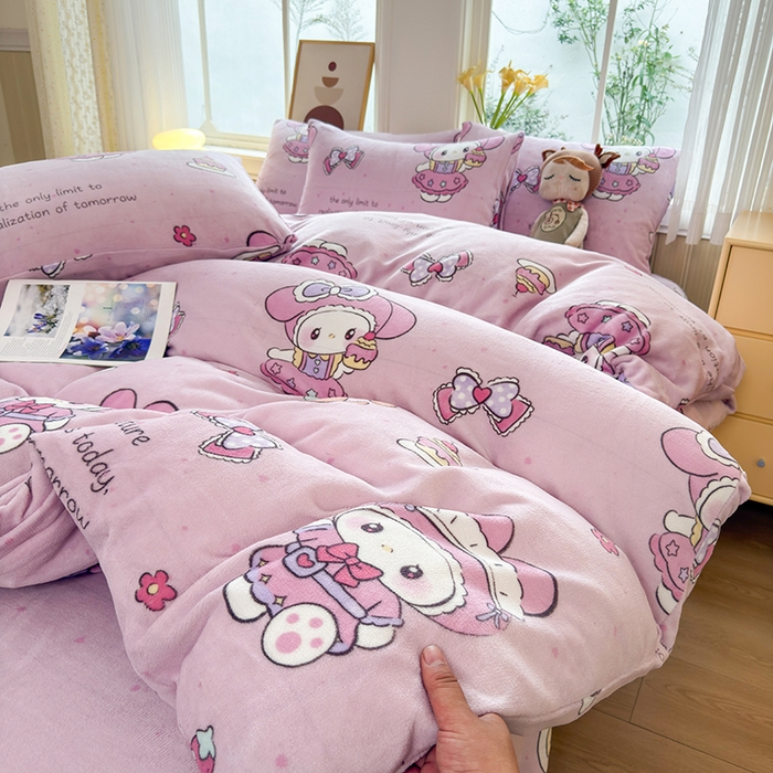 乐居坊 2025新款家用高克重学生宿舍床牛奶绒套件单品【提供买家秀】加 QQ群 286712643 粉乐蒂