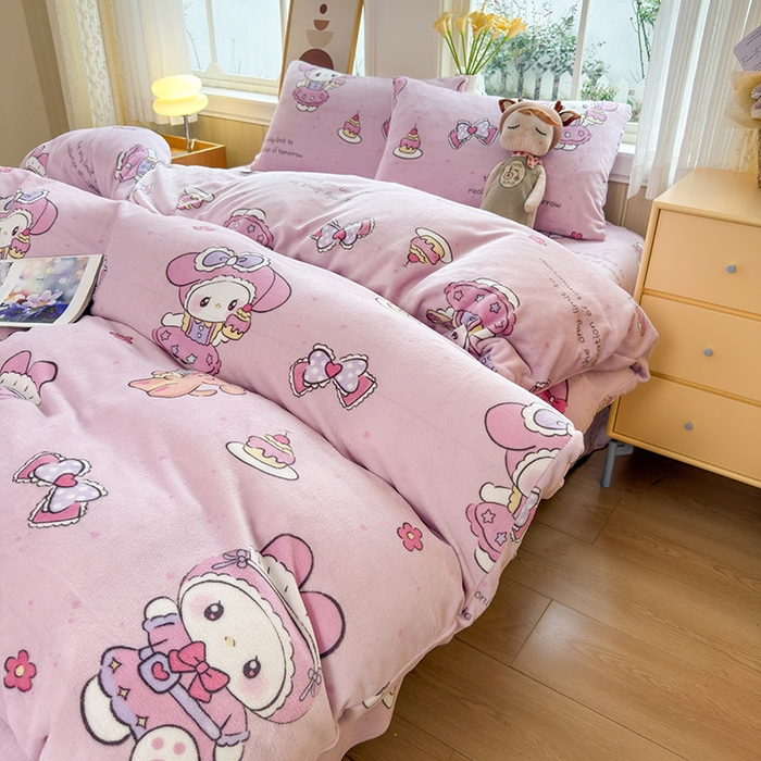 91家纺网 家纺一手货源 找家纺 乐居坊 2025新款家用高克重学生宿舍床牛奶绒套件单品【提供买家秀】加 QQ群 286712643 粉乐蒂