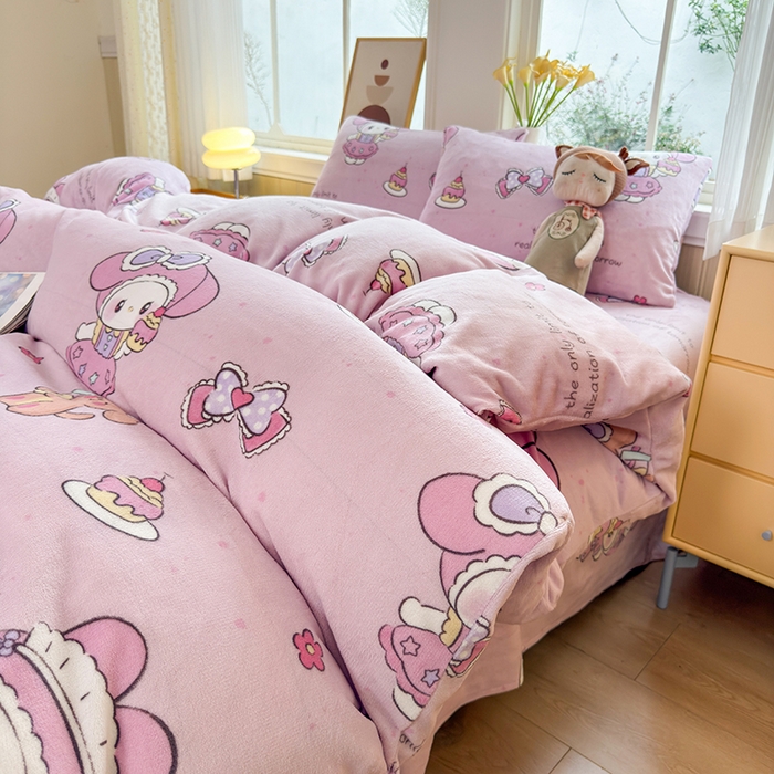 91家纺网 家纺一手货源 找家纺 乐居坊 2025新款家用高克重学生宿舍床牛奶绒套件单品【提供买家秀】加 QQ群 286712643 粉乐蒂