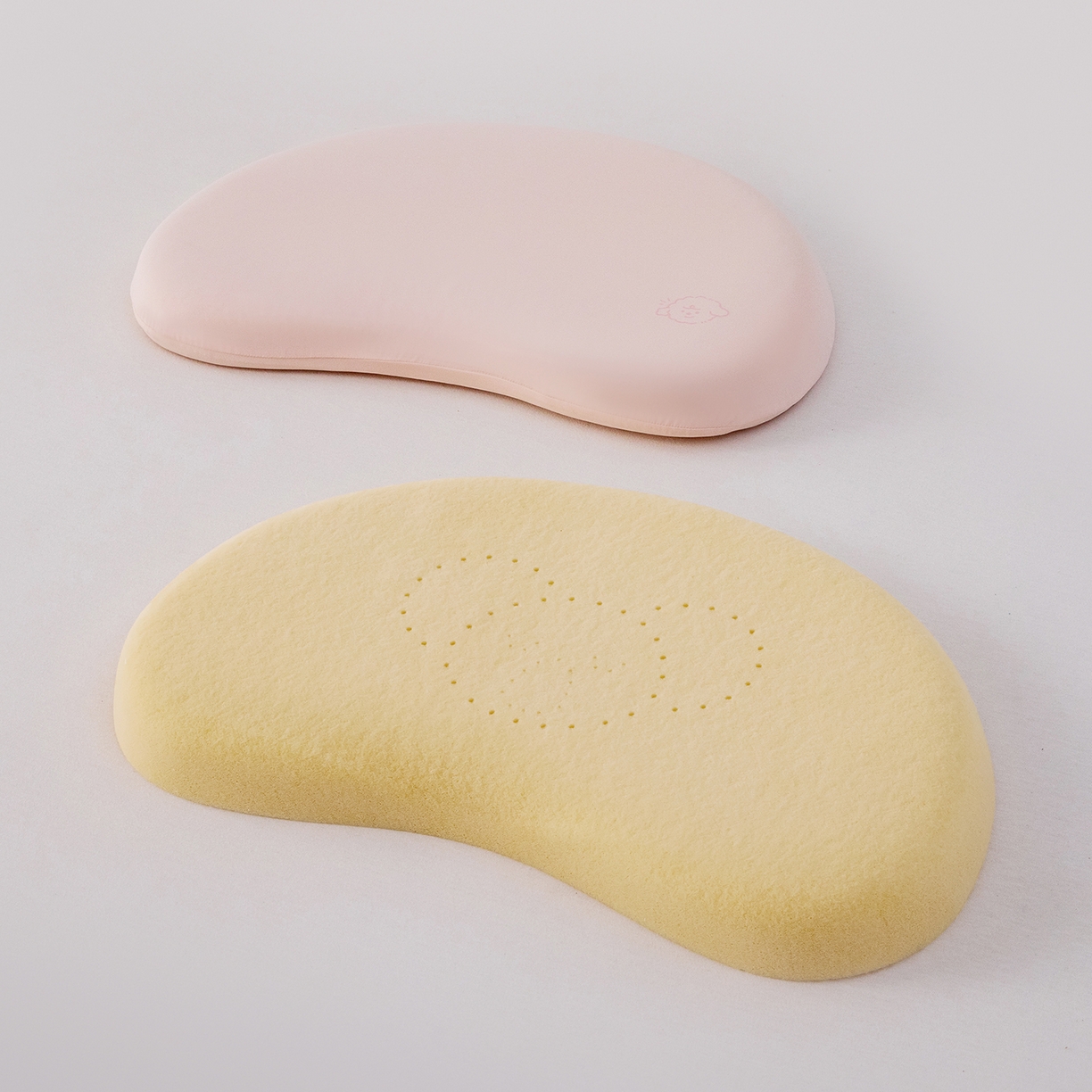 91家纺网 家纺一手货源 找家纺 贵夫人 2025新款4D可水洗儿童硅胶枕  枕头枕芯 粉色5cm一对简易