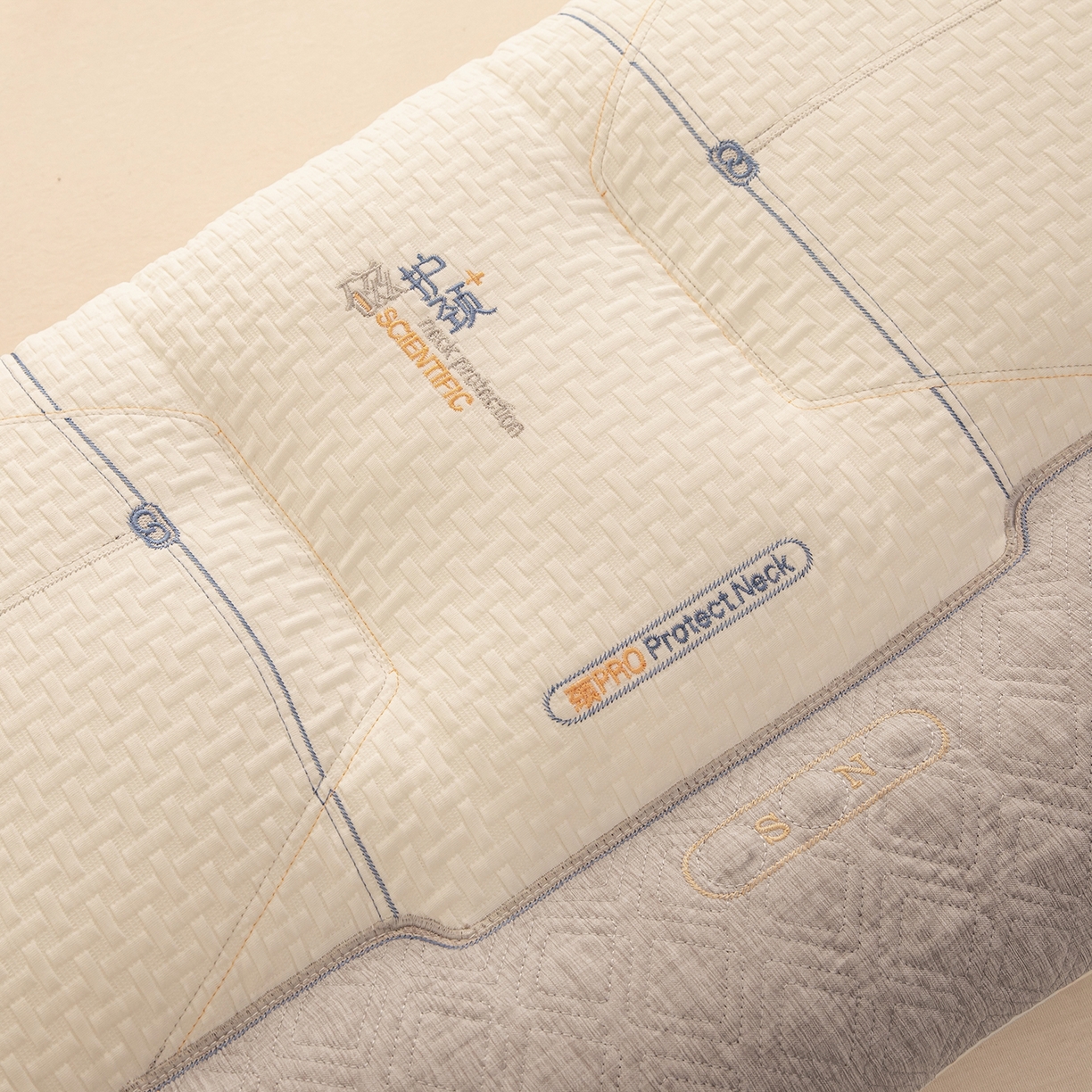 91家纺网 家纺一手货源 找家纺 贵夫人 2025新款磁疗护颈牵引枕-抑菌升级  枕头枕芯 灰高1对