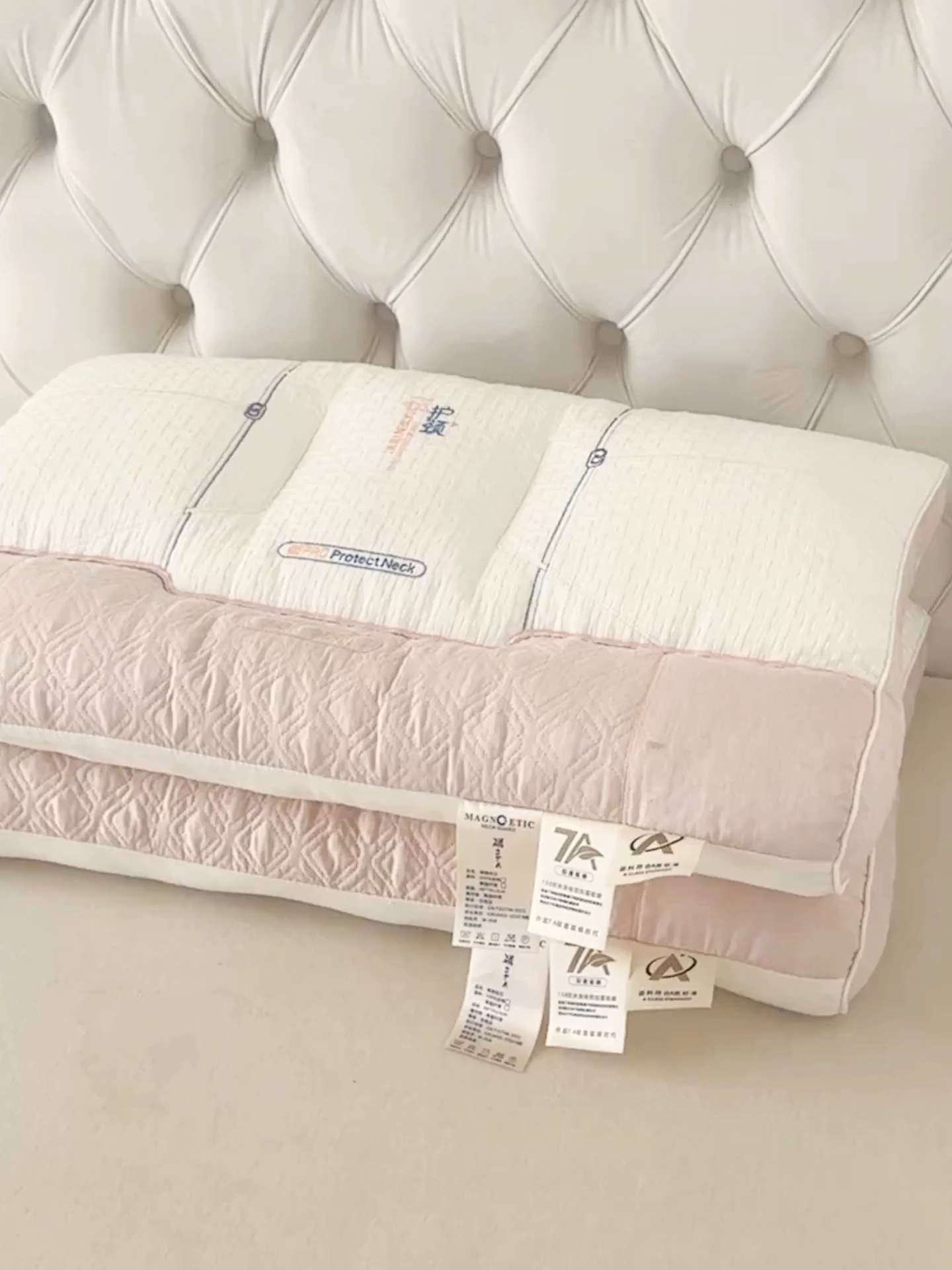 91家纺网 家纺一手货源 找家纺 （总）贵夫人 2025新款磁疗护颈牵引枕-抑菌升级  枕头枕芯