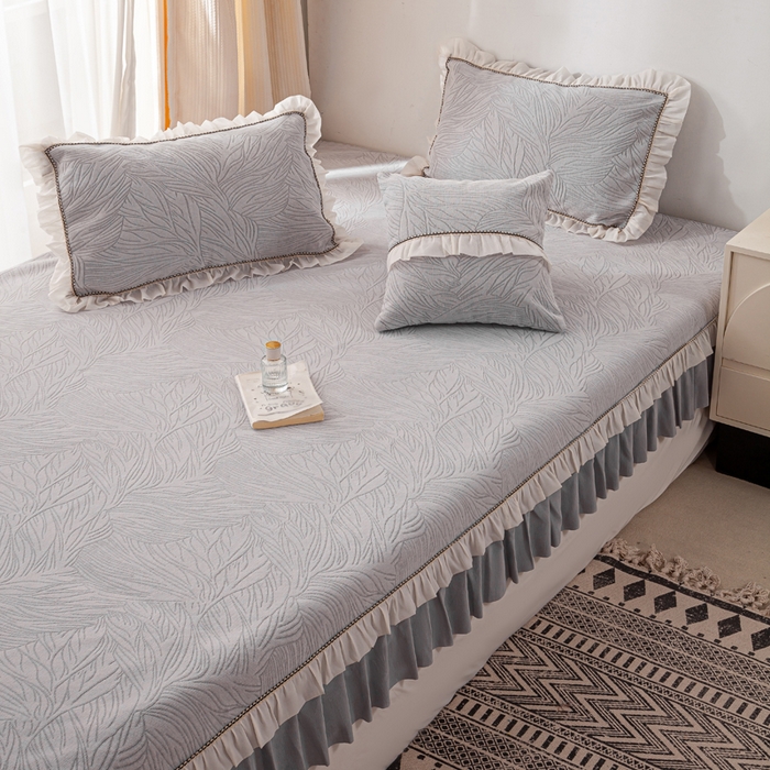 91家纺网 家纺一手货源 找家纺 （总）峻杨 2025新款榻榻米床盖炕盖亲肤雪尼尔大尺寸防滑耐磨床盖可机洗可定做尺寸-漫纱