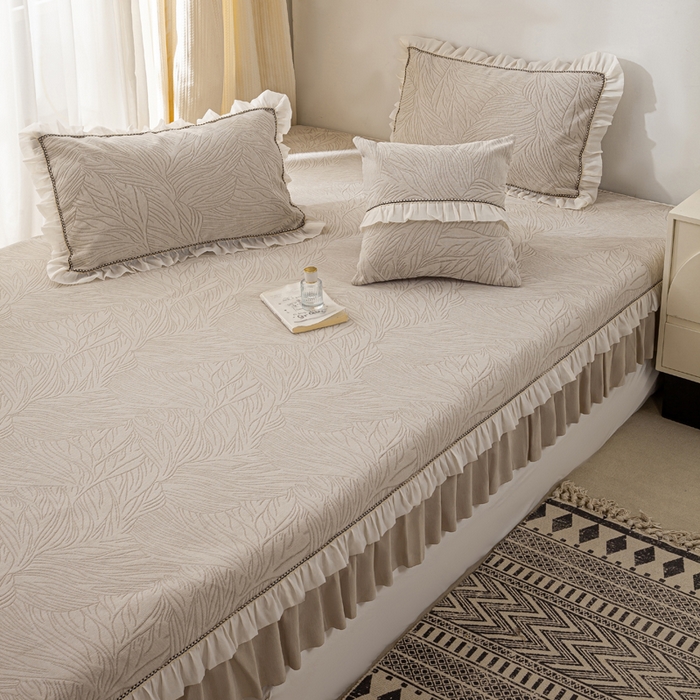 91家纺网 家纺一手货源 找家纺 （总）峻杨 2025新款榻榻米床盖炕盖亲肤雪尼尔大尺寸防滑耐磨床盖可机洗可定做尺寸-漫纱