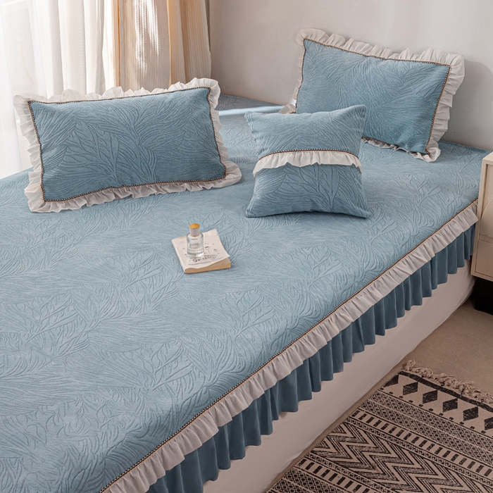 91家纺网 家纺一手货源 找家纺 （总）峻杨 2025新款榻榻米床盖炕盖亲肤雪尼尔大尺寸防滑耐磨床盖可机洗可定做尺寸-漫纱