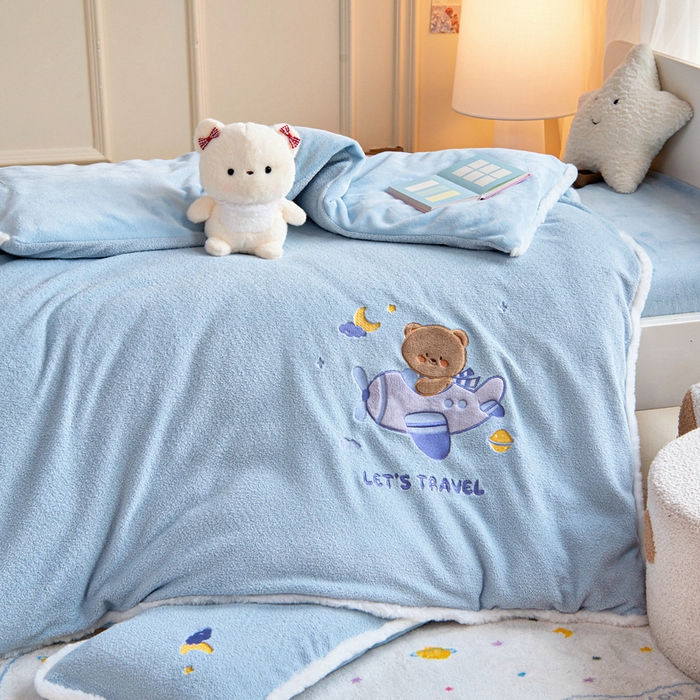 御棉坊 2025新款艾尼绒多功能两用被套 旅行小熊