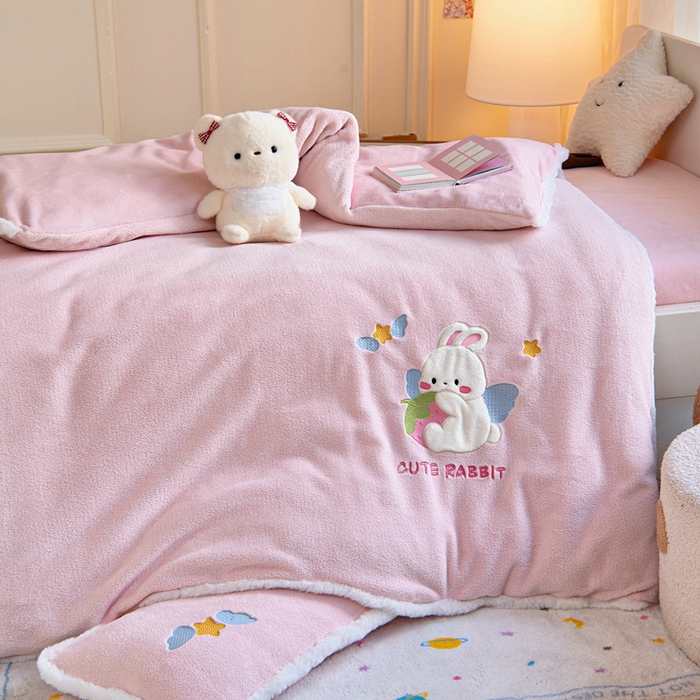 御棉坊 2025新款艾尼绒多功能两用被套 天使小兔