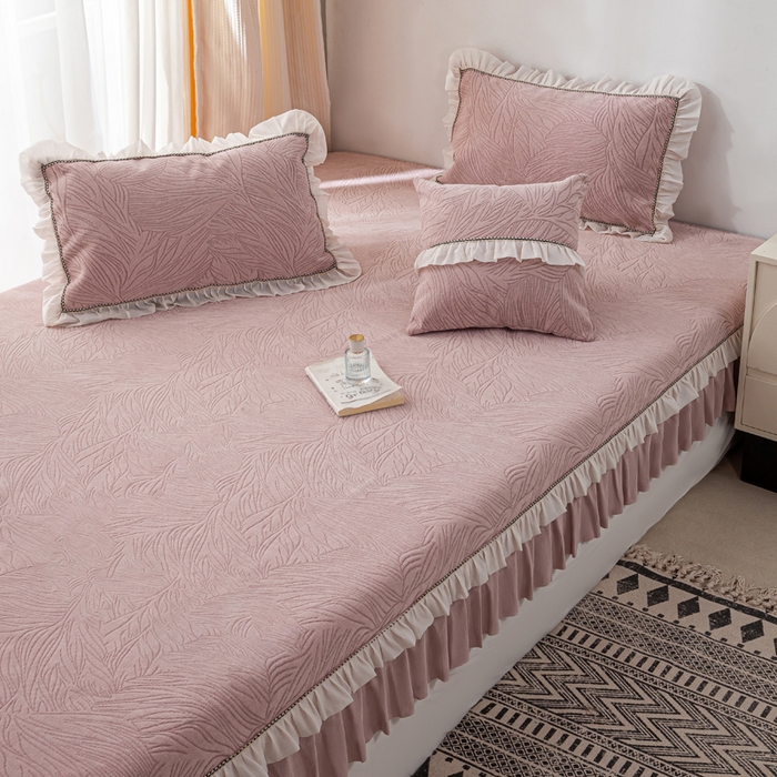 91家纺网 家纺一手货源 找家纺 （总）峻杨 2025新款榻榻米床盖炕盖亲肤雪尼尔大尺寸防滑耐磨床盖可机洗可定做尺寸-漫纱