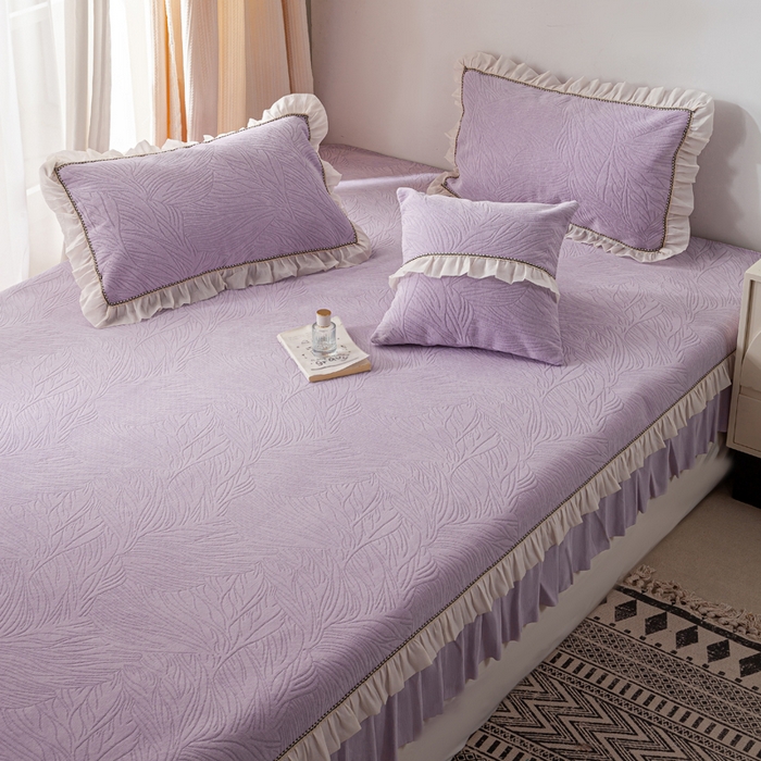 91家纺网 家纺一手货源 找家纺 （总）峻杨 2025新款榻榻米床盖炕盖亲肤雪尼尔大尺寸防滑耐磨床盖可机洗可定做尺寸-漫纱