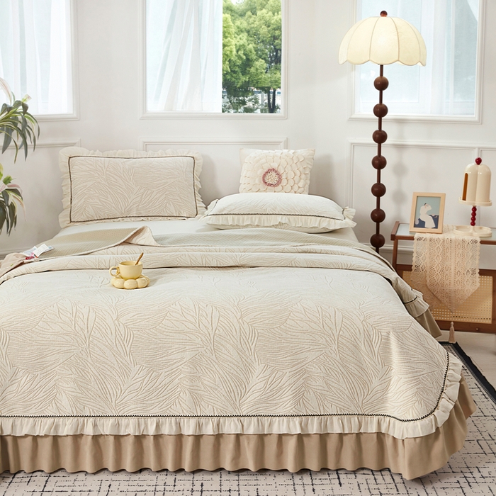 91家纺网 家纺一手货源 找家纺 （总）峻杨 2025新款床用床盖柔软亲肤雪尼尔大床单高支高密防滑加厚床盖可定制-漫纱