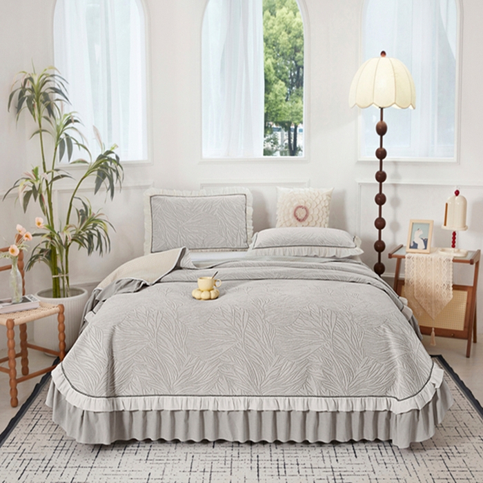 91家纺网 家纺一手货源 找家纺 （总）峻杨 2025新款床用床盖柔软亲肤雪尼尔大床单高支高密防滑加厚床盖可定制-漫纱