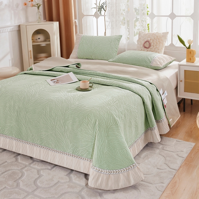 91家纺网 家纺一手货源 找家纺 （总）峻杨 2025新款床用床盖农村大炕单防滑耐磨柔软亲肤耐磨防滑可机洗炕盖-清馨梦圆