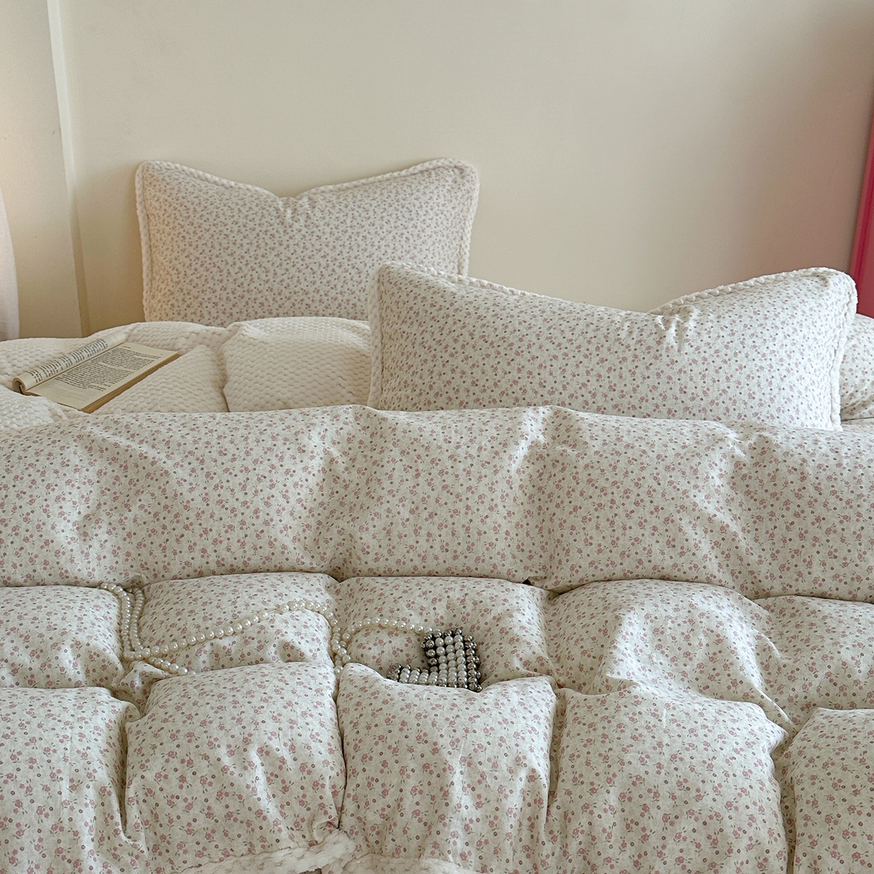 91家纺网 家纺一手货源 找家纺 （总）柚子YOUTH 2025新款全棉双层纱华夫格提花暖绒四件套