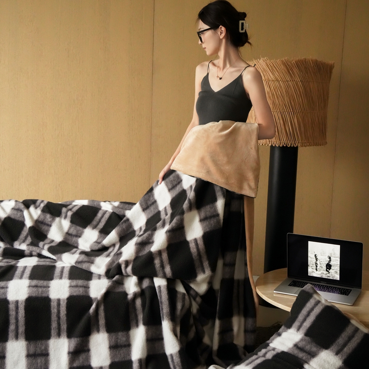 91家纺网 家纺一手货源 找家纺 （总）三味舒屋 2025新款仿生羊毛绒被套毯