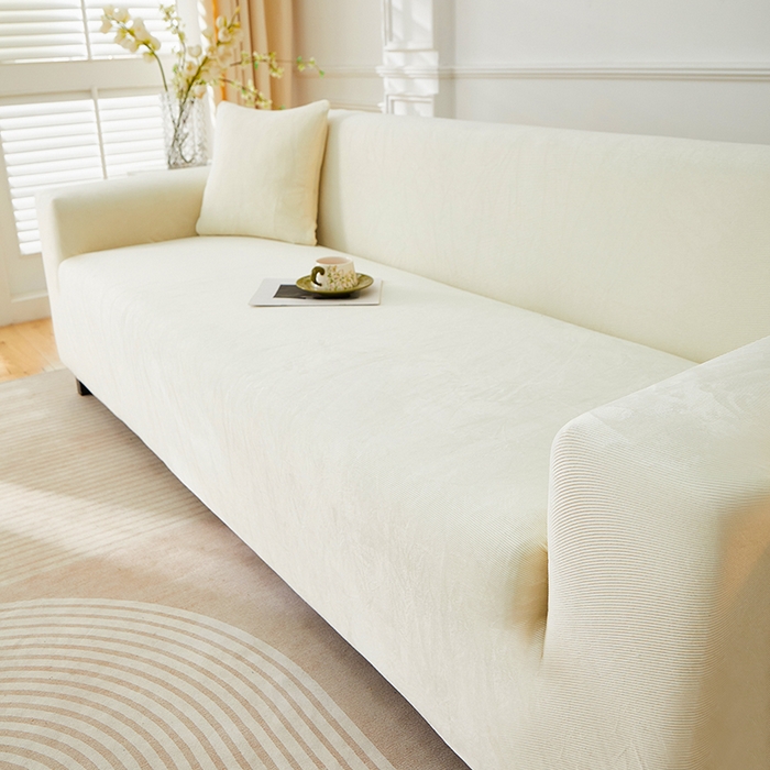 91家纺网 家纺一手货源 找家纺 （总）丝绮鹿 2025新款灯芯绒系列沙发套-竖条-无裙摆