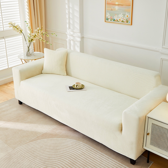 91家纺网 家纺一手货源 找家纺 （总）丝绮鹿 2025新款灯芯绒系列沙发套-竖条-无裙摆