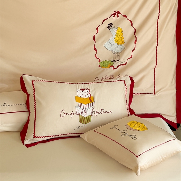 91家纺网 家纺一手货源 找家纺 （总）甜咪咪婚庆 2025秋冬新品居家长绒棉全棉60支小清新纯棉四件套-波比可可