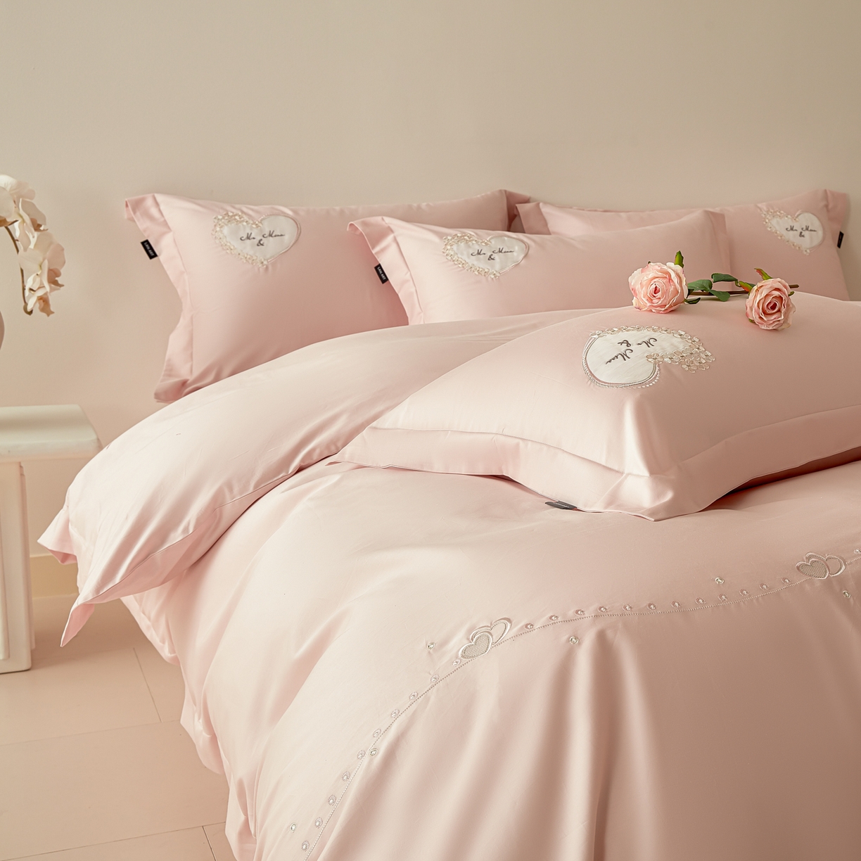 91家纺网 家纺一手货源 找家纺 （总）洺兰家居 2025年新款新疆长绒棉100支刺绣款绣花四件套 小确幸