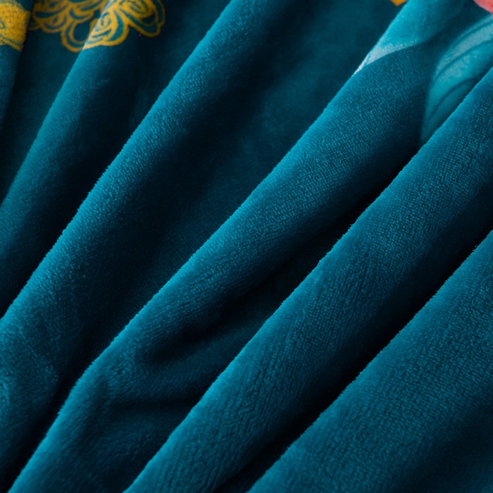 91家纺网 家纺一手货源 找家纺 韩秀2025新款金貂牛奶法莱绒床裙款四件套加厚保暖8.5斤金雕绒 花好月圆