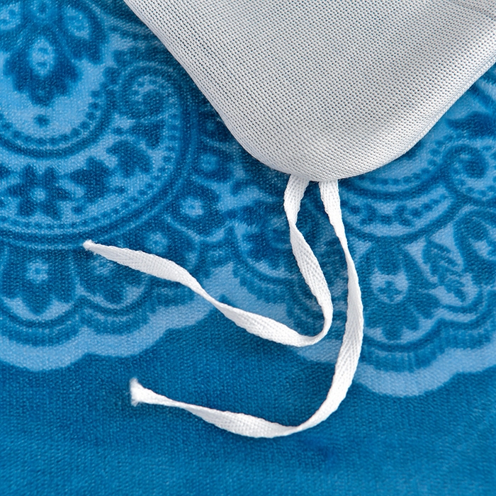 91家纺网 家纺一手货源 找家纺 韩秀2025新款金貂牛奶法莱绒床裙款四件套加厚保暖8.5斤金雕绒 郁金香蓝