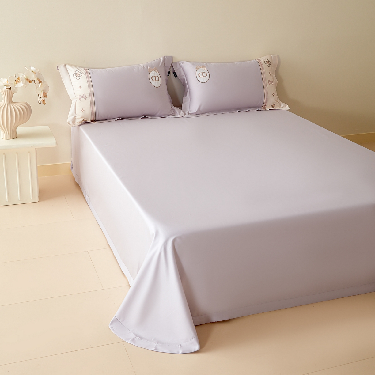 91家纺网 家纺一手货源 找家纺 洺兰家居 2025年新款新疆长绒棉100支刺绣款绣花四件套 戴琳 戴琳-紫