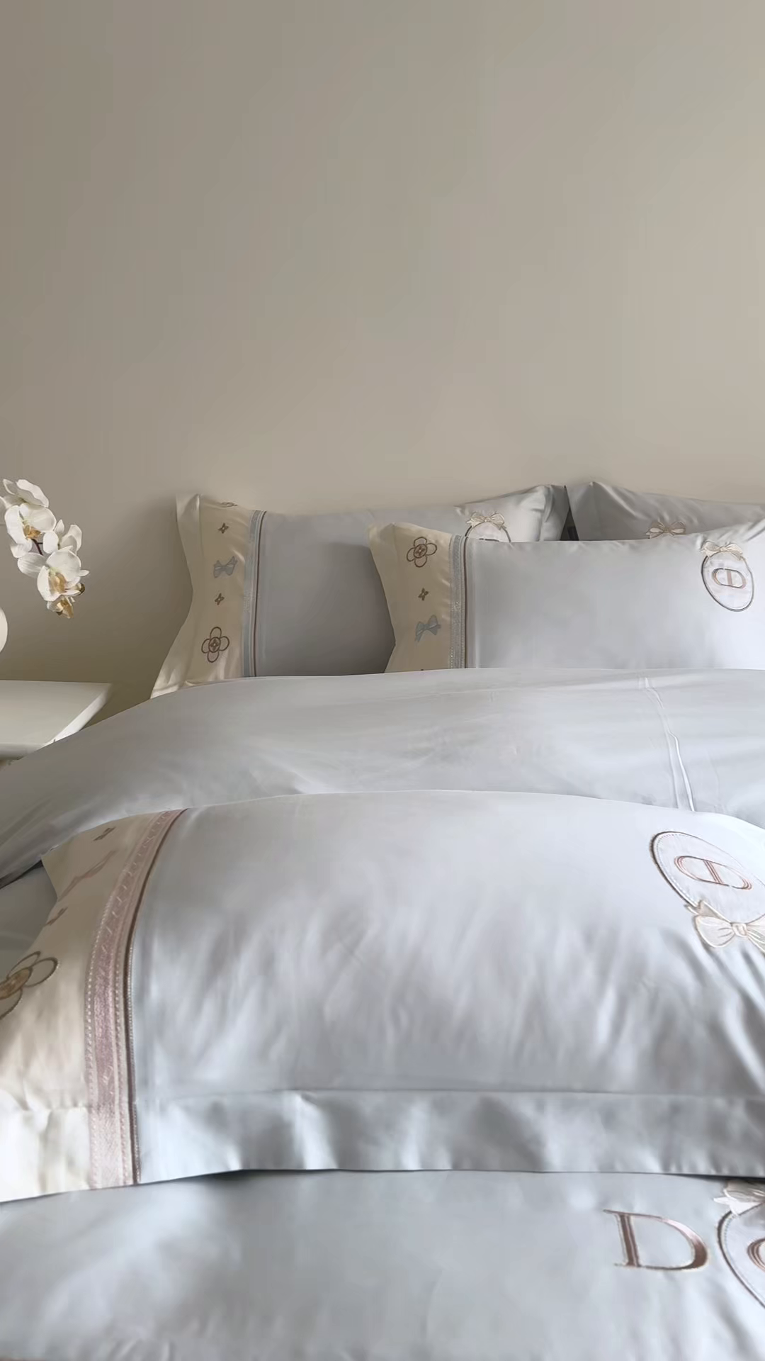 91家纺网 家纺一手货源 找家纺 洺兰家居 2025年新款新疆长绒棉100支刺绣款绣花四件套 戴琳 戴琳-蓝