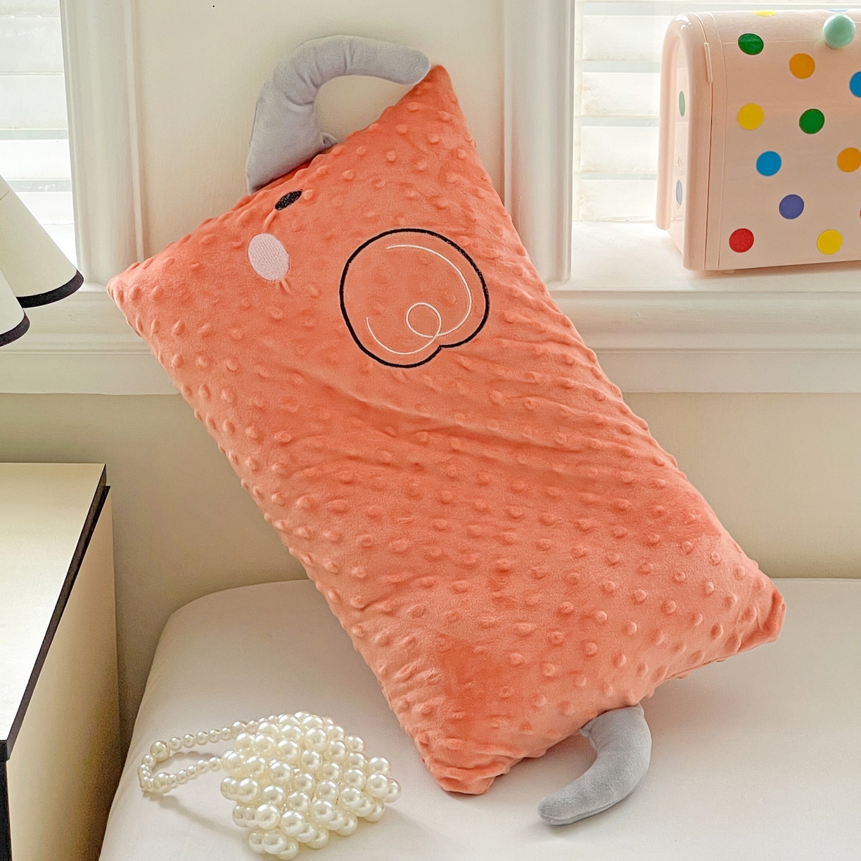 91家纺网 家纺一手货源 找家纺 （总）亦帆枕芯 2025新款小象豆豆绒儿童枕头豆豆绒宝宝安抚枕芯加枕套