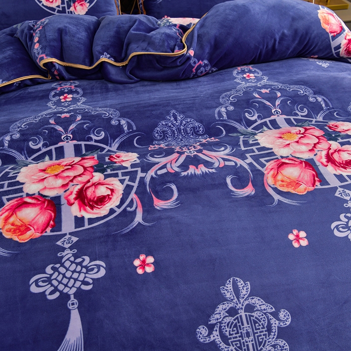 91家纺网 家纺一手货源 找家纺 韩秀家纺 2025新8.5-9.5斤牛奶绒床裙四件套法兰绒加厚抗静电超柔230克加厚 暗香