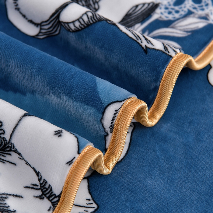 91家纺网 家纺一手货源 找家纺 韩秀家纺 2025新8.5-9.5斤牛奶绒床裙四件套法兰绒加厚抗静电超柔230克加厚 浪漫花语