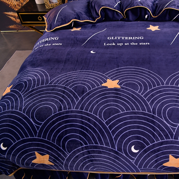 91家纺网 家纺一手货源 找家纺 韩秀家纺 2025新8.5-9.5斤牛奶绒床裙四件套法兰绒加厚抗静电超柔230克加厚 流星花园