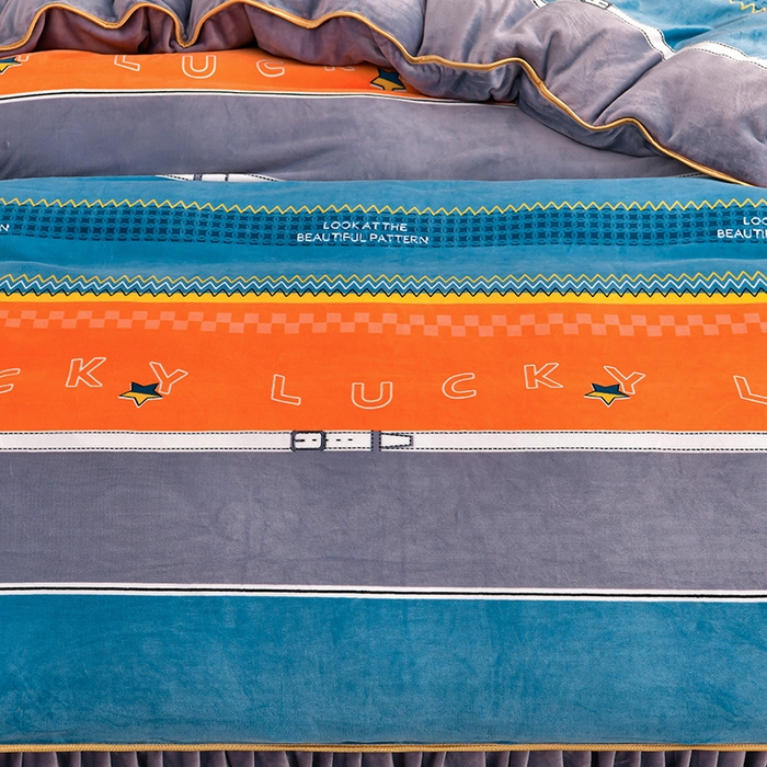 91家纺网 家纺一手货源 找家纺 韩秀家纺 2025新8.5-9.5斤牛奶绒床裙四件套法兰绒加厚抗静电超柔230克加厚 绚丽多彩