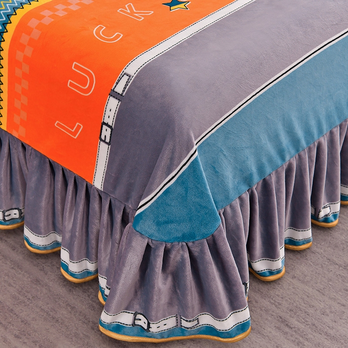 91家纺网 家纺一手货源 找家纺 韩秀家纺 2025新8.5-9.5斤牛奶绒床裙四件套法兰绒加厚抗静电超柔230克加厚 绚丽多彩