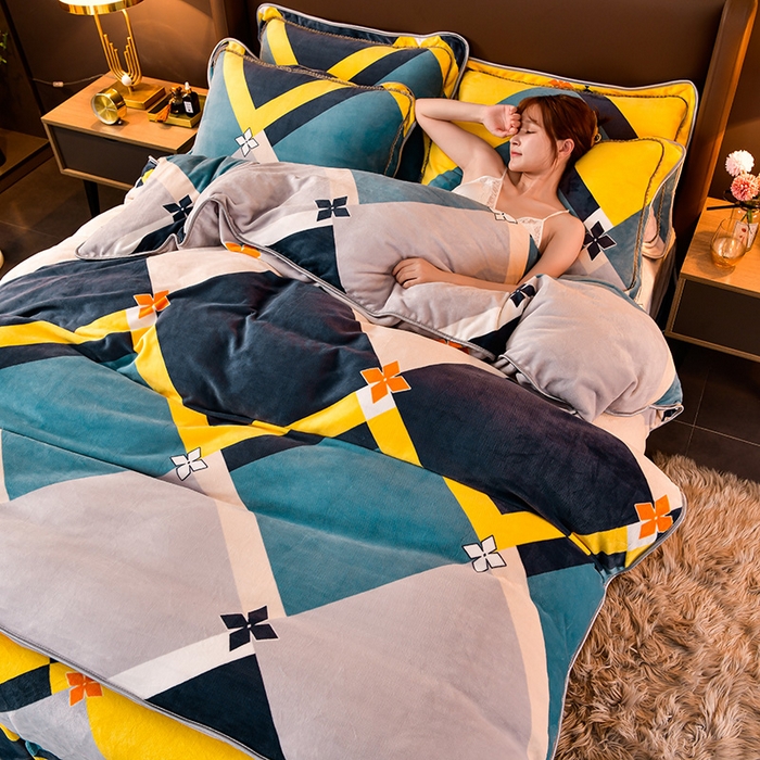 91家纺网 家纺一手货源 找家纺 韩秀家纺 2025新8.5-9.5斤牛奶绒床裙四件套法兰绒加厚抗静电超柔230克加厚 自由空间