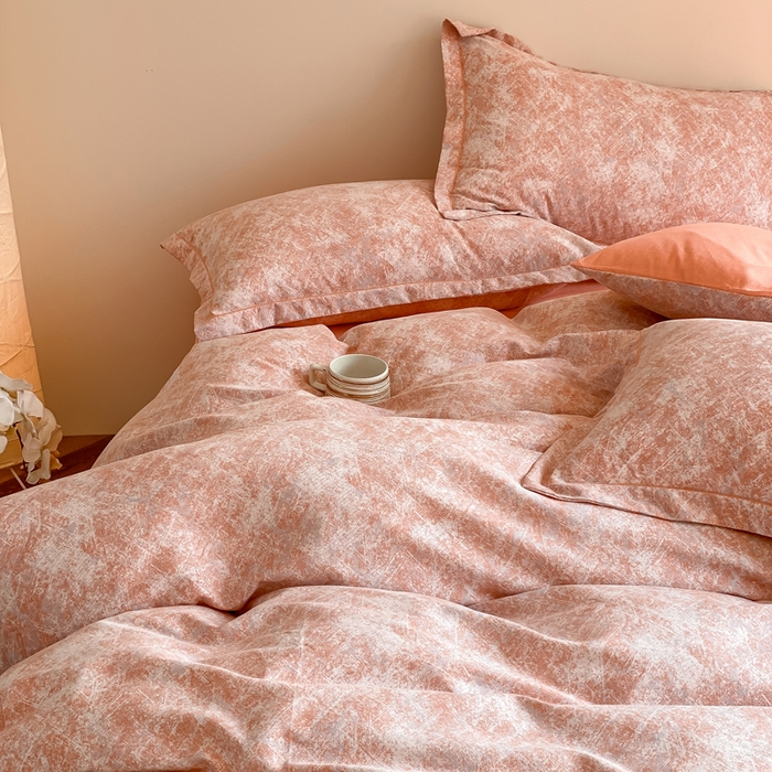 91家纺网 家纺一手货源 找家纺 大吉 2025新款加厚活性喷气磨毛棉四件套被套床单床笠学生单人三件套 印象-粉