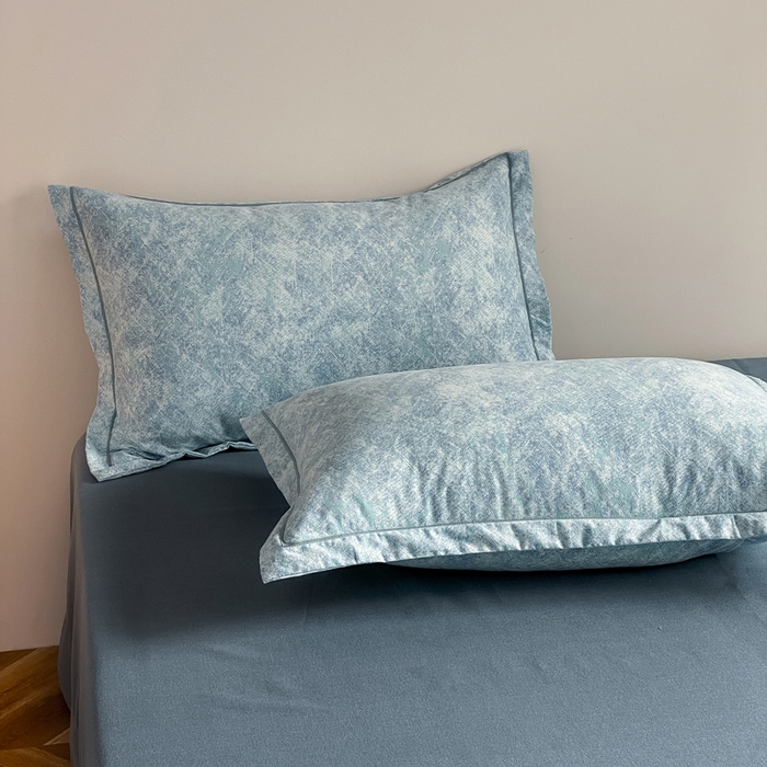 91家纺网 家纺一手货源 找家纺 大吉 2025新款加厚活性喷气磨毛棉四件套被套床单床笠学生单人三件套 印象-蓝