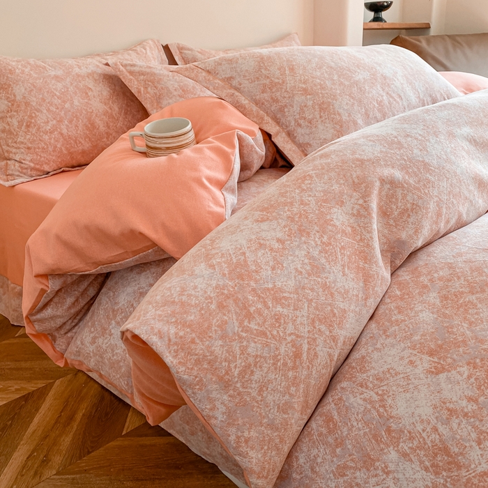 91家纺网 家纺一手货源 找家纺 大吉  2024新款加厚喷气全棉磨毛被套 印象-粉