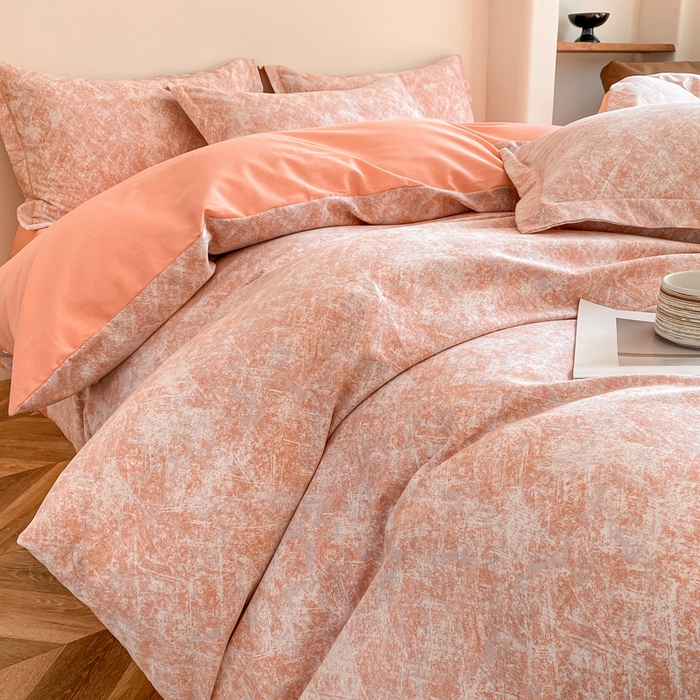 91家纺网 家纺一手货源 找家纺 大吉  2024新款加厚喷气全棉磨毛被套 印象-粉