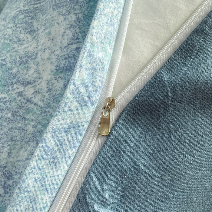 91家纺网 家纺一手货源 找家纺 大吉  2024新款加厚喷气全棉磨毛被套 印象-蓝