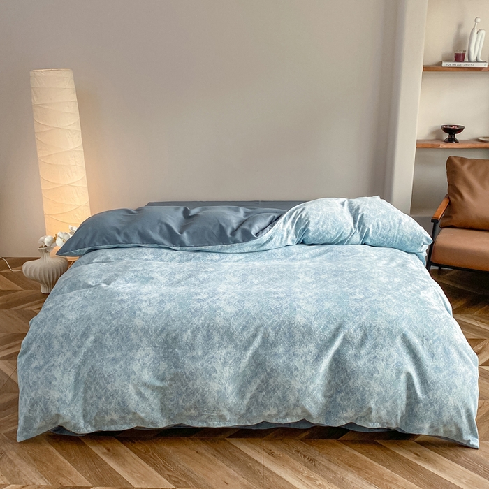 大吉  2024新款加厚喷气全棉磨毛被套 印象-蓝