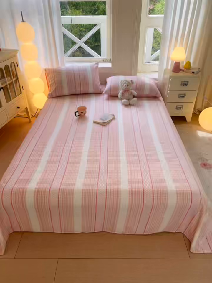 91家纺网 家纺一手货源 找家纺 灰鲸 2025新款立体雕花牛奶绒床单单床单单品床单单件 泛歌-粉