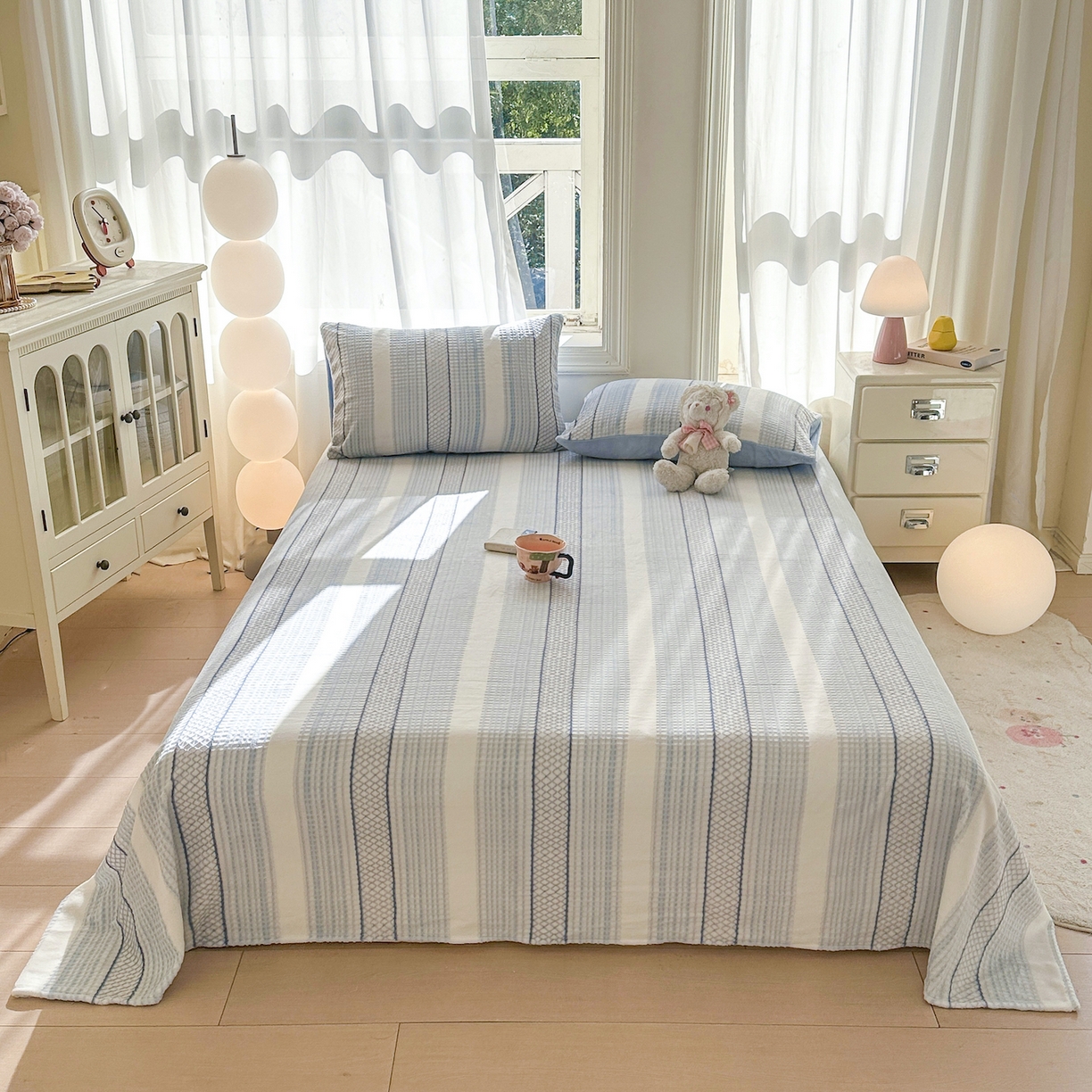 91家纺网 家纺一手货源 找家纺 灰鲸 2025新款立体雕花牛奶绒床单单床单单品床单单件 泛歌-蓝