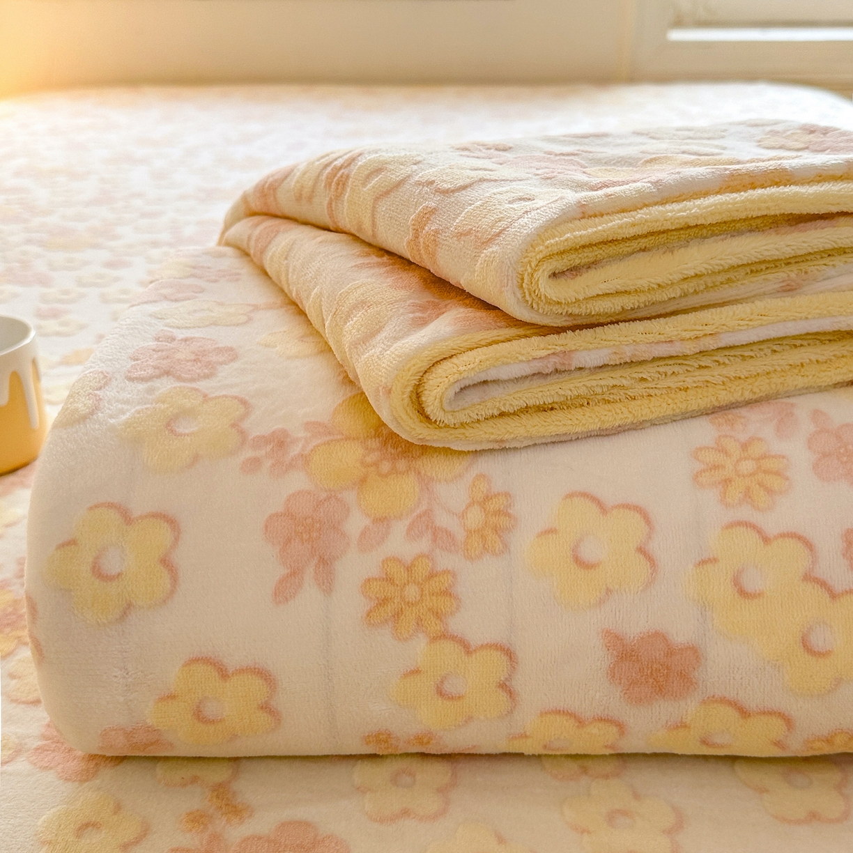 91家纺网 家纺一手货源 找家纺 灰鲸 2025新款立体雕花牛奶绒床单单床单单品床单单件 花海-黄