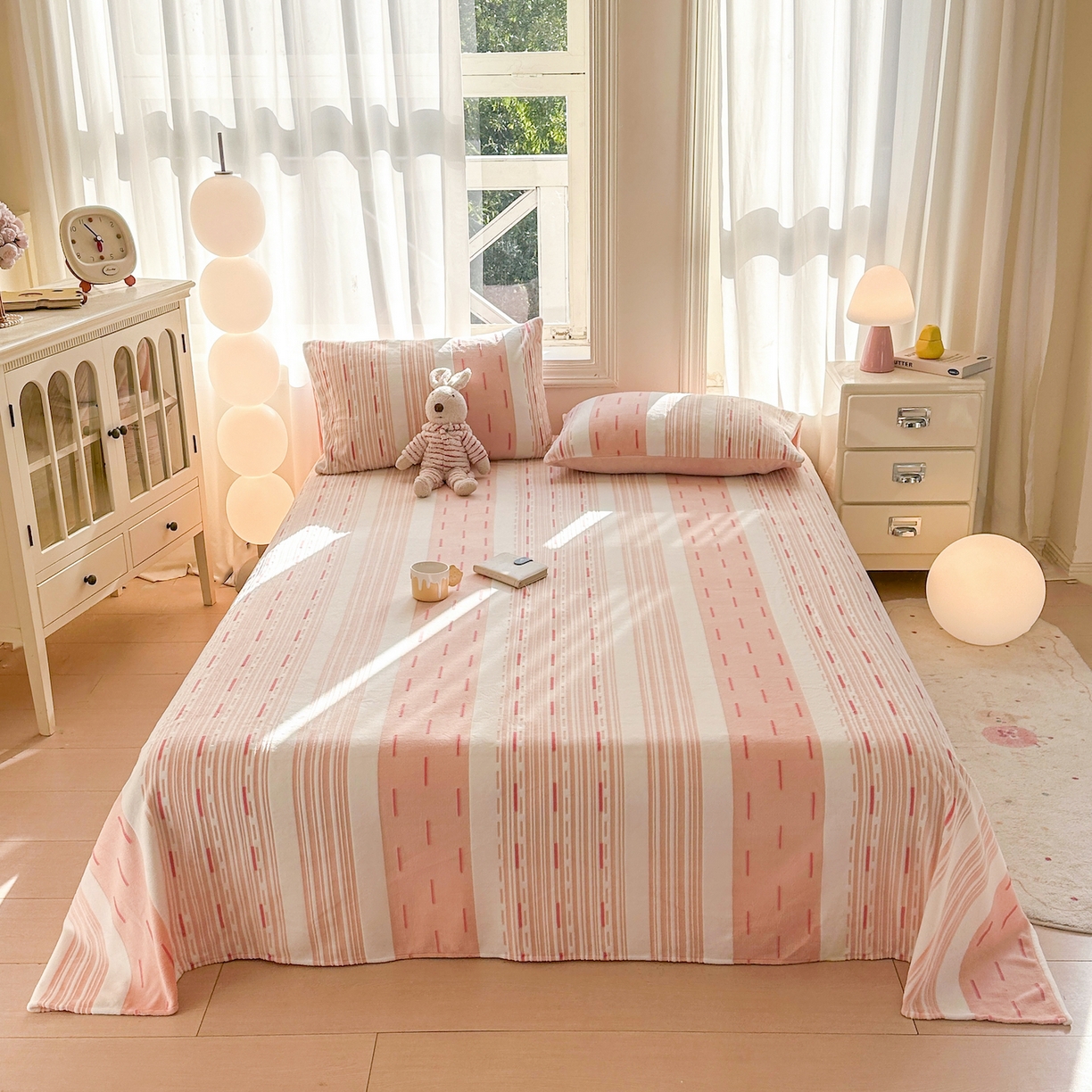 91家纺网 家纺一手货源 找家纺 灰鲸 2025新款立体雕花牛奶绒床单单床单单品床单单件 速写-粉